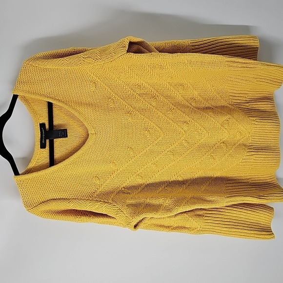 Ashley Stewart Golden Yellow Vneck Knit Sweater Plus Size - Picture 5 of 7
